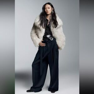 New ZARA Short Faux Fur Coat Jacket